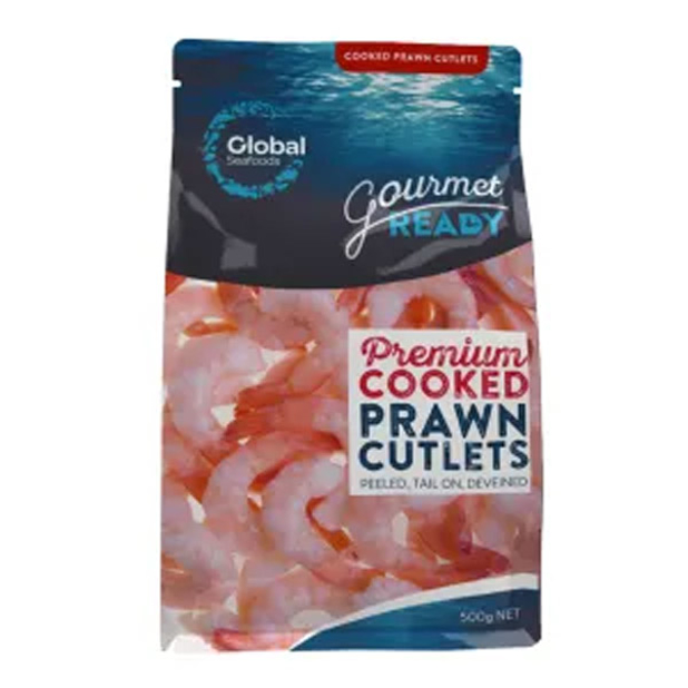 Global Seafoods Cooked Prawns Tail On 500g